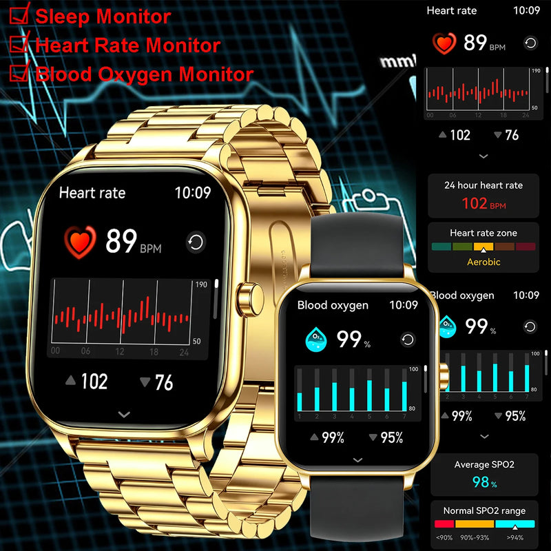 New Men woman Smart Watch 1.83" HD Screen Health Monitor wireless Call Sports Fitness tracking SmartWatches IP68 Waterproof