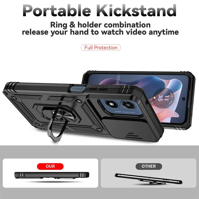 Armor Shockproof Case For Motorola G67 G77 G06 Power G56 G86 G05 G15 G35 G55 G75 5G G85 G04S E15 Cover Ring Holder Coque