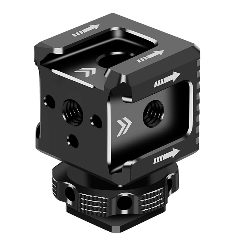 FEICHAO Triple Cold Shoe Mount Adapter Monitor Hot Shoe Extension Seat Mic Fill Light Bracket Holder for DSLR Camera Cage Rig