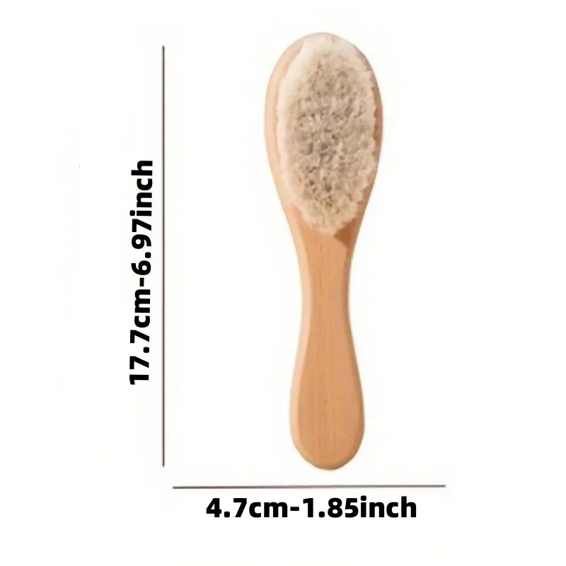 Wool Baby Brush, Newborn Scalp Cleaning, Soft Shampoo - View 2 | SAMAG