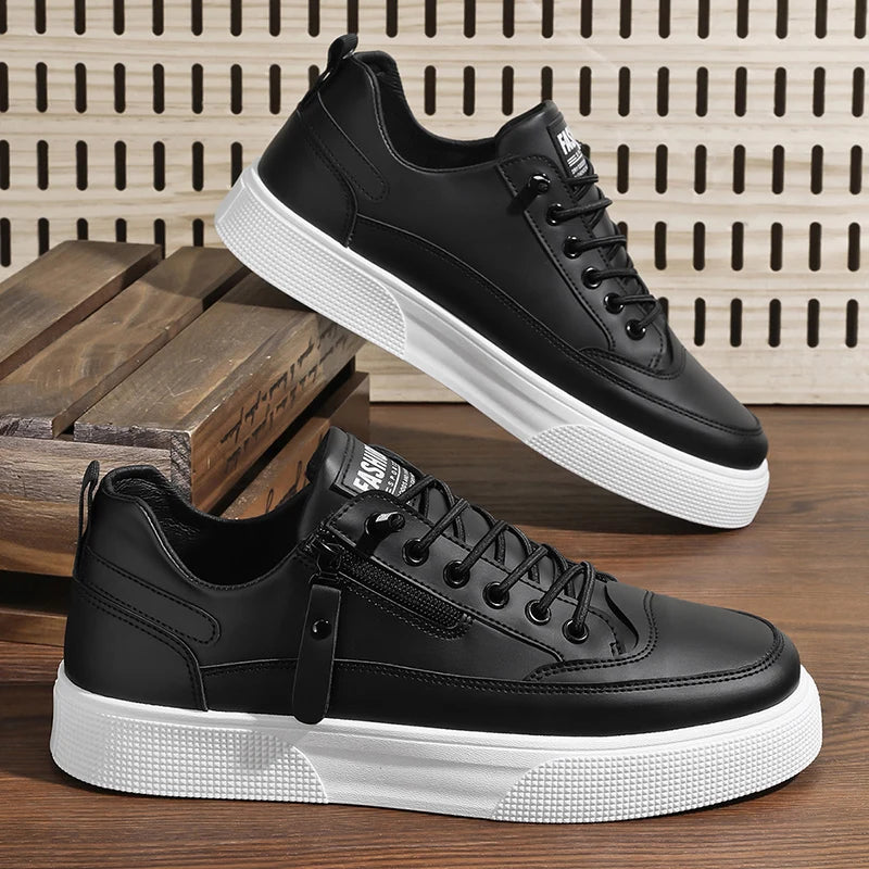 Men's Street Fashion Skateboard Shoes Versatile Sport Casual Sneakers Youth College Style White Shoes