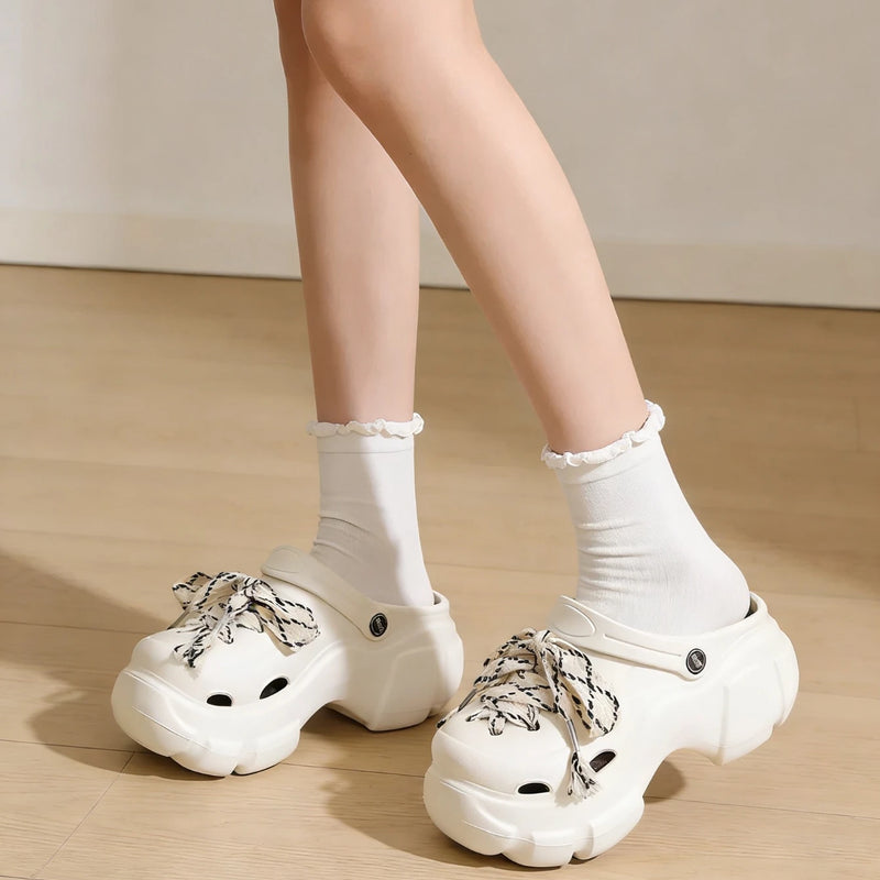 All-weather anti-slip thick-soled eva upper home and beach slippers with holes