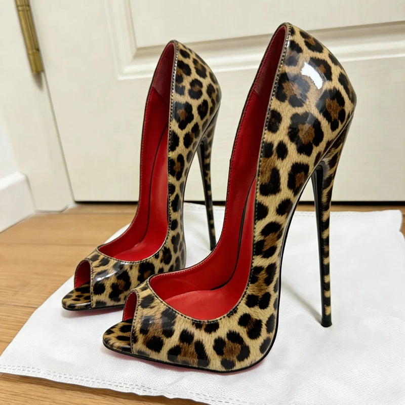 Extreme 16cm Thin High Heels Peep Toe Stiletto Pumps Sexy Catwalk Model Drag Queen Photography Unisex Fashion Party Dress Shoes