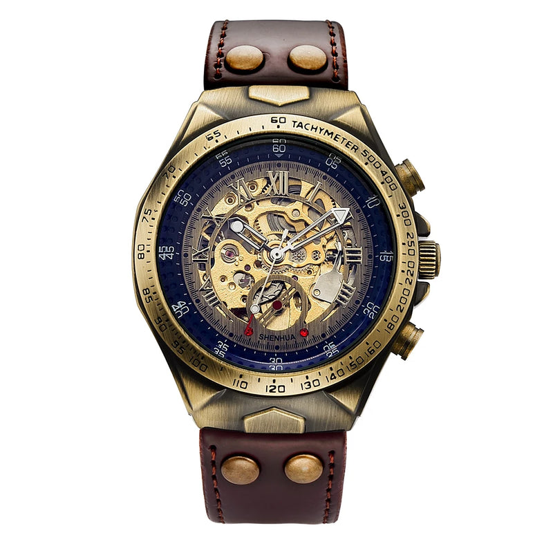 Wrist Watch For Men Waterproof Automatic Mechanical Watch Men's watch Retro montre homme with Genuine Leather relogio masculino