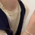 VENTFILLE 925 Sterling Silver Bead Geometry Necklace for Women Girl Korean Design Versatile Choker Jewelry - Visuel 4 | SAMAG
