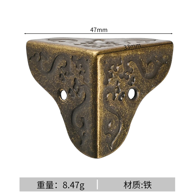 12pcs Round corner triple cornered metal corner protection edge hardware wooden box right-angle corner protection edge