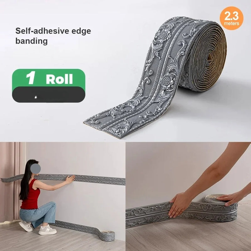 1roll Ceiling Decoration Strip Wall Sticker Waterproof Antifouling  Self-Adhesive Top Corner Line Floor Stitching Ceiling Basebo