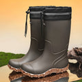 Men's Mid-Calf Rain Boots 2026 New Style Fishing Car Wash Waterproof Work Safety Kitchen Water Shoes Anti-Slip Rubber Shoes
