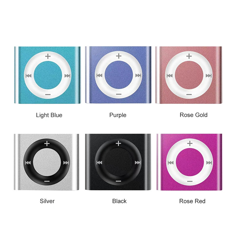 Mini MP3 Music Players 64G Expansion Clip-on Portable Walkman Build in Speaker 180mAh Rechargeable with Headphone for Boys Girls