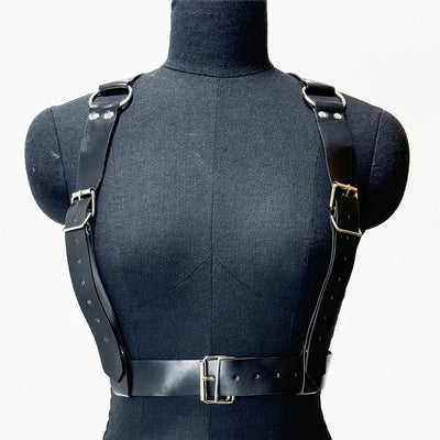 Fashion Wide PU Leather Waist Belt for Women Gothic Body Bondage Chest Harness Harajuku Suspenders Clothing | SAMAG