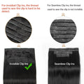 Clip in Hair Extensions 100% Real Human Hair, 12-24Inch 100-120g Clip in Extensions for Women, Invisible Straight Hair