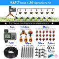 30-5m Garden LCD Button Timer Irrigation Set 0-80L/H Rotating Adjustable Nozzle Intelligent Display Automatic Watering System