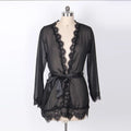 Summer Pajamas Lace Sexy Lingerie Woman Robe Babydoll Erotic Transparent Dress Black Nightdress Gowns