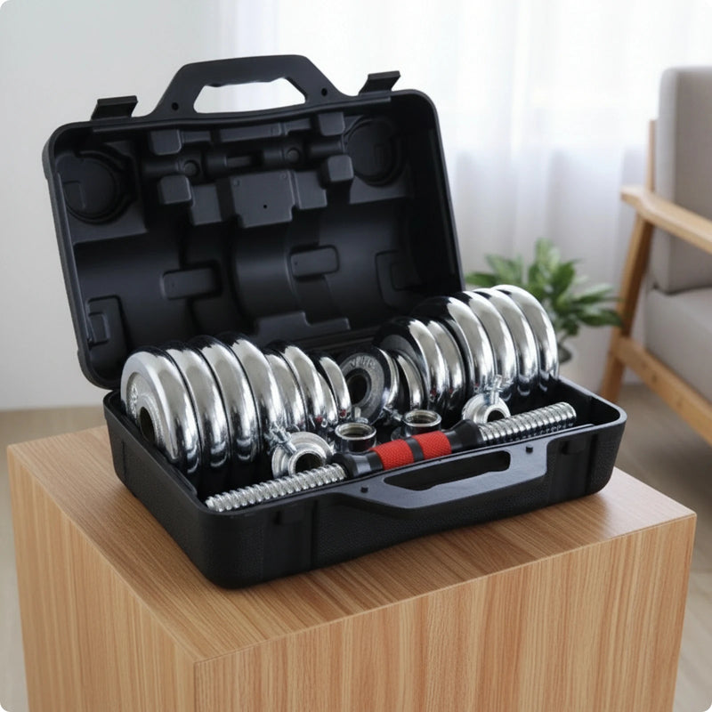Dumbbell Set with Storage Case Chrome-Plated | SAMAG