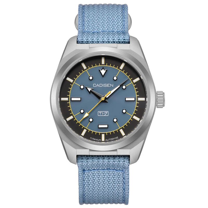 CADISEN TI-7 Autodyne Titaniu Men's Mechanical Wristwatch 8215 Movement Sapphire Glass 10ATM Waterproof Calendar Feature Luxury