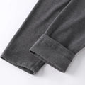 2 Pieces/Set Long Johns Thermal Underwear Men Solid Color Dralon Velvet Fabric Warm Pants Front Open Winter/Autumn Warm Suit