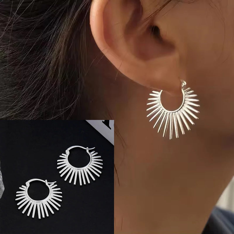 VENTFILLE 925 Sterling Silver CZ Star Moon Asymmetric Hoop Earrings for Women Girls Gold Silver Color Party Jewelry Gifts