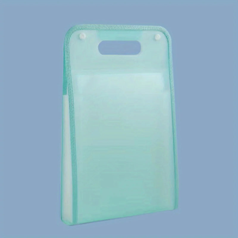 1 A4 Macaron vertical binding file bag Student test paper storage bag 13 cell portable organ bag, office school supplies