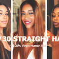1B/30 Ombre Bone Straight Human Hair Bundles Brazilian Remy Human Hair Weave Extensions 2 Tone Brown Colored Bundles Human Hair