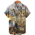 God Jesus Mary Hawaiian Shirts For Men's Crucified | SAMAG