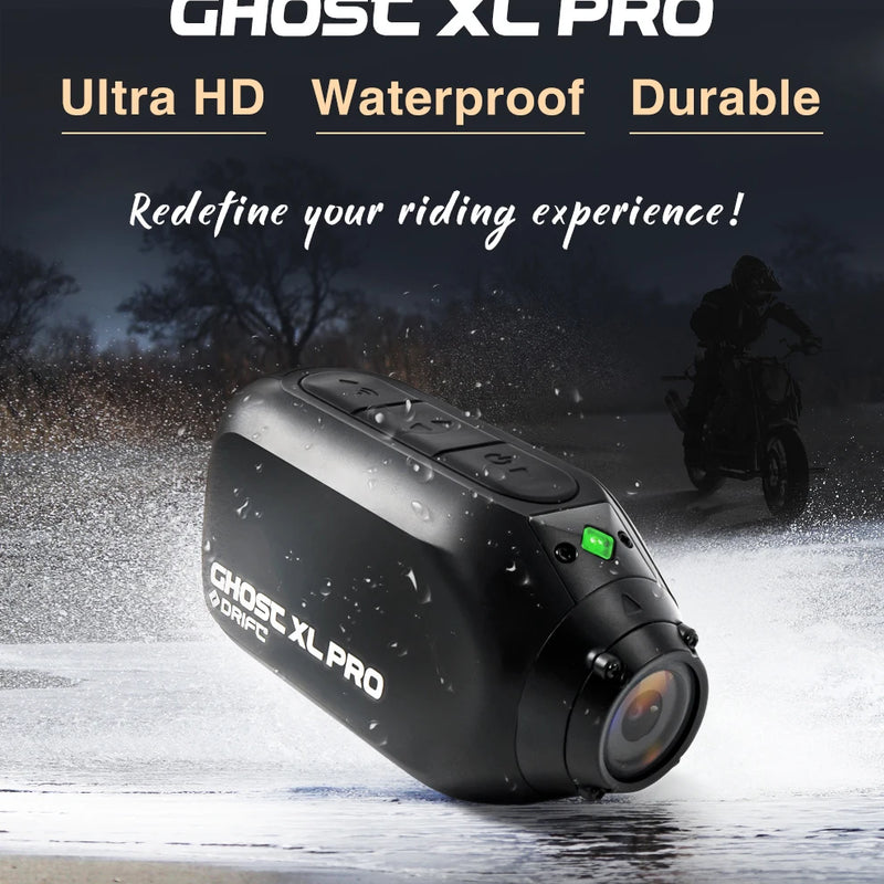 Drift Ghost XL Pro 4K PLUS HD Action Camera 3000mAh Battery WiFi IPX7 Waterproof Rotatable Lens Helmet Cam Motorcycle Bicycle