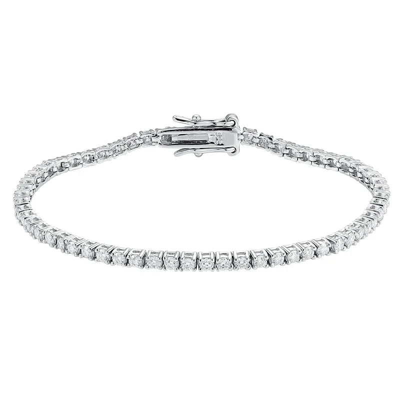 4mm 925 Sterling Silver Moissanite Bracelet 3mm D VVS1 Diamond with GRA for Women Sparkling Wedding Party Fine Jewelry
