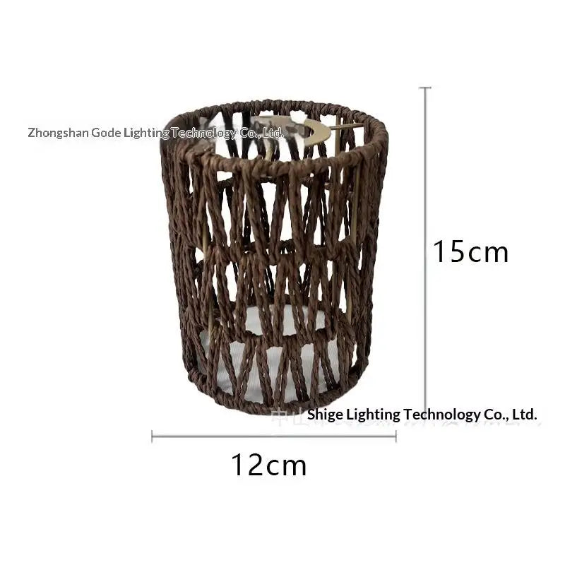 Garden Decor with Handcrafted Boho Woven Paper Rope Rattan Lampshade