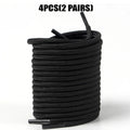 4 Pcs(2 Pairs) Round Shoelaces 4mm for Sneakers Boots, Durable Anti-Slip Sports Laces, 80-160cm Solid Colors Replacement