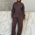 SINGREINY Autumn Stand Collar Casual Sweatshirts Suits Women Long Sleeves Zipper Slim Top+Long Pants Trendy Street Tracksuits