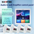 4 Inch Home Theater System 3inch Ceiling Speaker Surround Sound Multi-Room Audio Touch Screen Bluetooth In-Wall Amplifier
