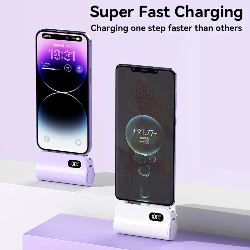 ONEPLUS Mini Power Bank 2-in-1 Large Capacity Fast Digital Display Portable Fast Charging External Battery for Iphone 50000mAh