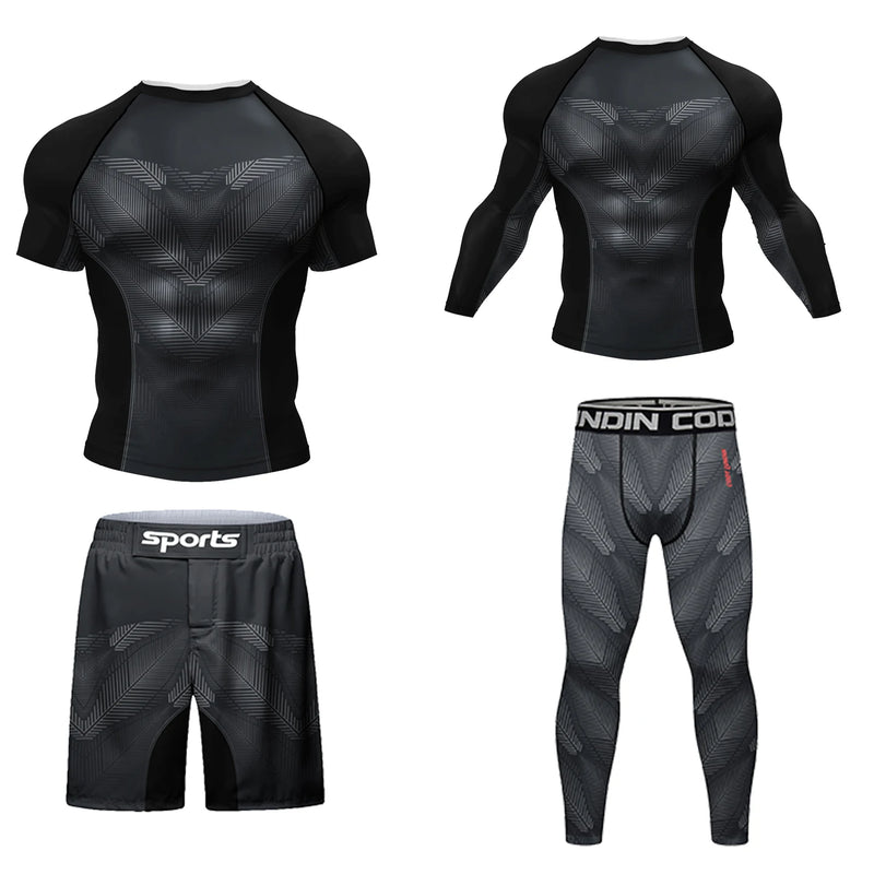 Cody Lundin Durability MMA BJJ Rash Guard Tight Exercise Jogging T - Shirts+Pants 3D Print Compression - View 11 | SAMAG