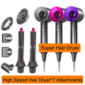 7 in 1 Hair Dryer Professional with Cold Hot Air Functionality Negative Lon Blow Quick Dry Leafless Salon Home Hairdryer