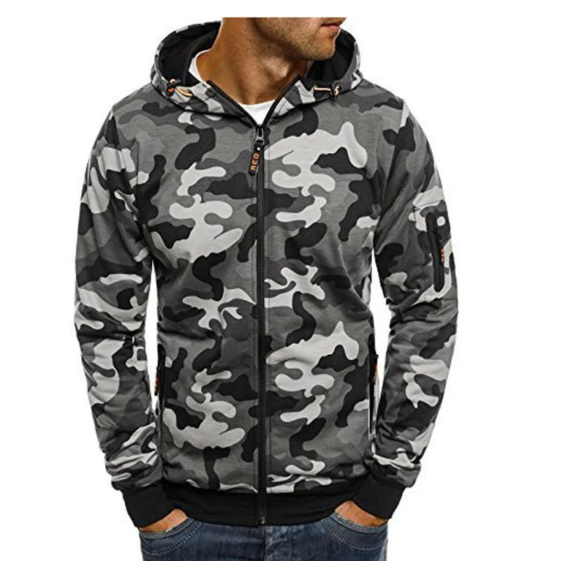 2026 New Mens Sweatshirt Casual Camouflage Hooded Coat for Spring Autumn Male Streetwear Hoodies Cardigan Sportswear MY766