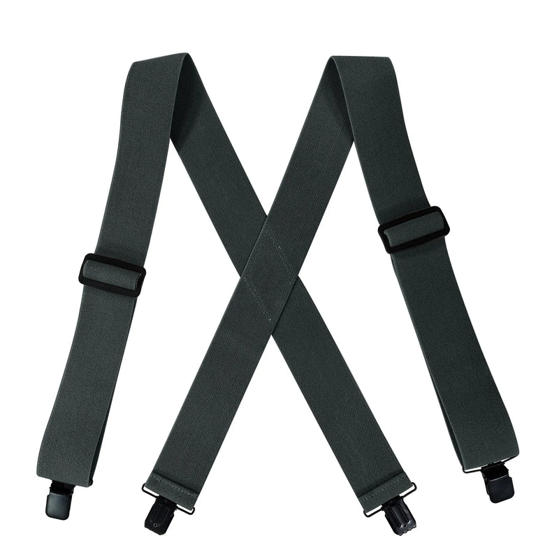 Heavy Duty Suspenders Big and Tall with 4 Clips Belt Loop X Back 5cm Wide Work Braces Adjustable Elastic for Men Women Fashion