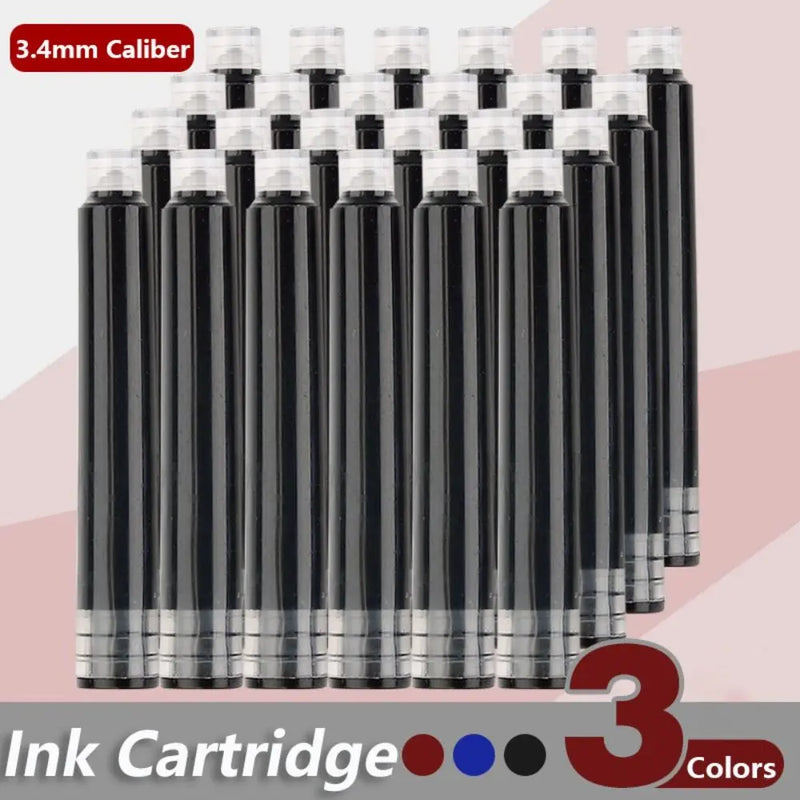 10PCS/Set Simple 3.4mm Caliber Ink Cartridge Blue/Red/Black Plastic Material Fountain Pen Refill Simple Design Pen Ink Students