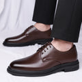Men's Business Shoes Premium Cowhide Upper Lightweight Breathable Design with Rubber Sole for Office Commute Formal Occasions