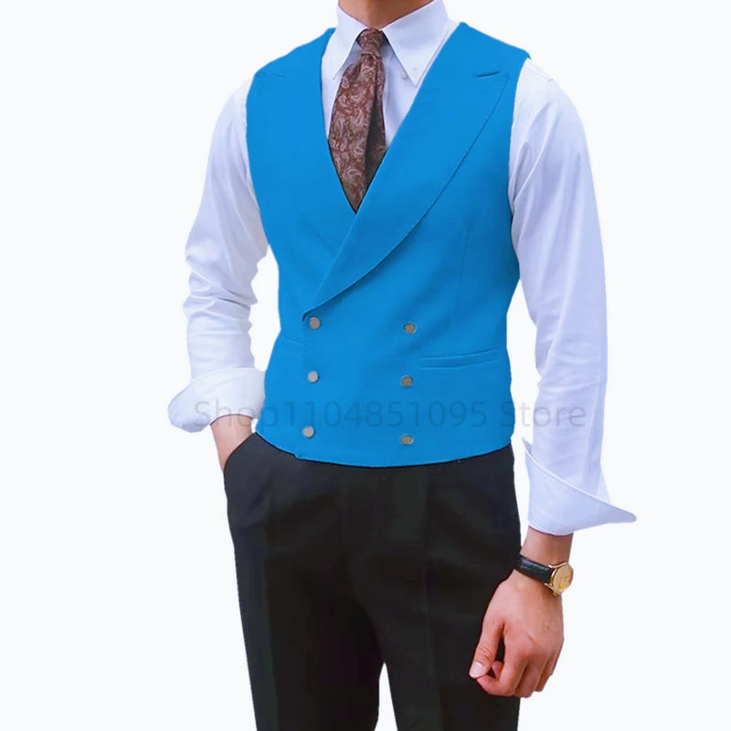 Fashion Solid Vests for Men Casual Style Sleeveless Male Fashion Waistcoat 1 Piece Slim Fit Beach Prom Party Suits Vest