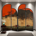 Traditional hand-painted lacquer painting entrance living room folding mobile blocking screen partition
