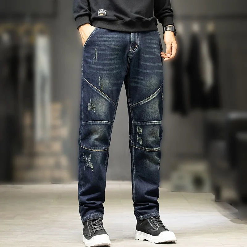 Jeans For Men Straight Pants baggy Large size Korean | SAMAG