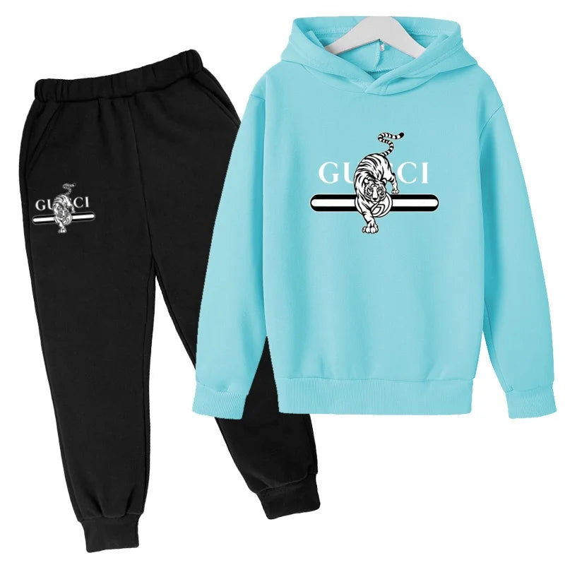 Hooded Sweatshirt + Pants - casual Sports Outfit - letter - View 13 | SAMAG