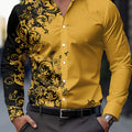 Men'S Stylish Red Floral Print Dress Shirt - Casual Long | SAMAG