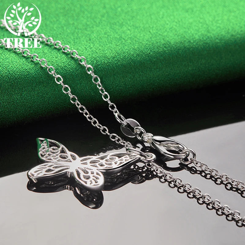 18K Gold Hollow Butterfly Pendant Necklace For Women necklaces Fashion Party Birthday Wedding Jewelry Gifts