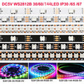 SK6812 RGBW Led Strip Light 4 in 1 Similar WS2812B 1m 5m 30 60 144 LEDs Individual Addressable RGBWW Led Lights IP30 65 67 5V12V