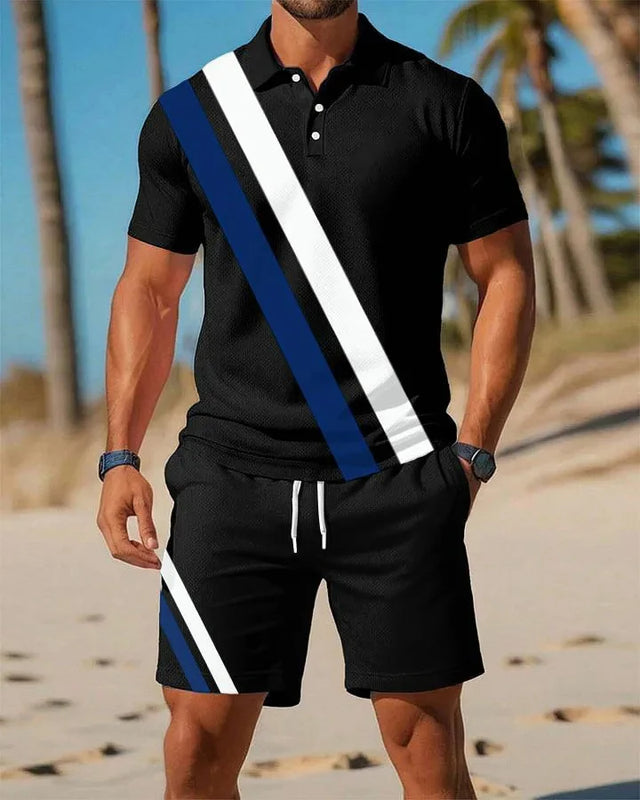 Men's Summer Polo Shirt Sets Casual Collared Sportswear | SAMAG