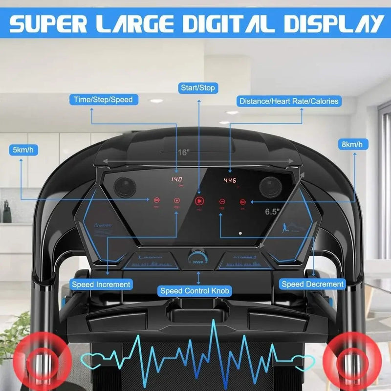 Motorized Electric Treadmill with LED/LCD Display, 2.25HP | SAMAG