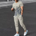 Summer fashion men's T - shirt suit sportswear 3D printed short sleeved T - long pants street wear 2 - piece - View 6 | SAMAG