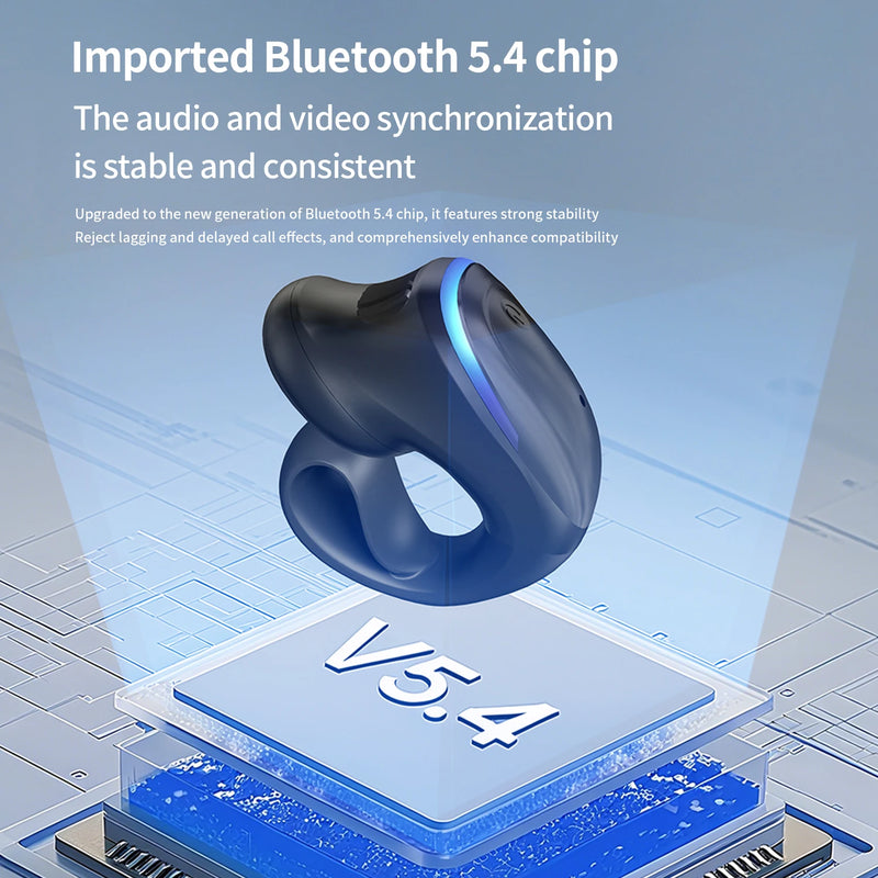Wireless Bluetooth 5.3 Headset Talking Clip-On Earphone Long Time Wear Ultra Long Battery Life Headphones For iPhone Huawei OPPO