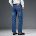SHAN BAO autumn spring fitted straight stretch denim | SAMAG