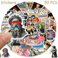 50pcs Funny History Stickers Decals For Phone Laptop Skateboard Refrigerator Helmet DIY Cartoon Waterproof Stickers For Students
